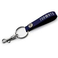 Porte-clés à boucle en cuir personnalisé des Maple Leafs de Toronto bleus