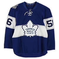 Maillot bleu Reebok n° 56 des Maple Leafs de Toronto, porté par Byron Froese, lors du match contre les Red Wings de Detroit le 1er janvier 2017 – Classique du centenaire de la LNH