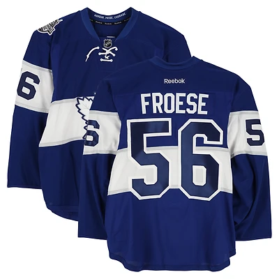 Byron Froese Toronto Maple Leafs Player-Issued #56 Blue Reebok Jersey vs. Detroit Red Wings on January 1, 2017 - NHL Centennial Classic