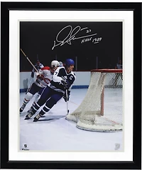 Darryl Sittler Toronto Maple Leafs Autographed 16" x 20" Blue Jersey Skating Photograph with "HHOF 1989" Inscription