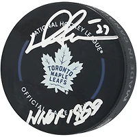 Darryl Sittler Toronto Maple Leafs Autographed Official Game Puck with "HHOF 1989" Inscription