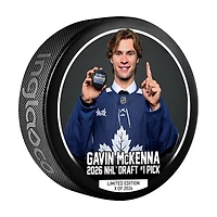 Gavin McKenna Toronto Maple Leafs Inglasco 2026 NHL Draft #1 Pick Hockey Puck - Limited Edition of 2026
