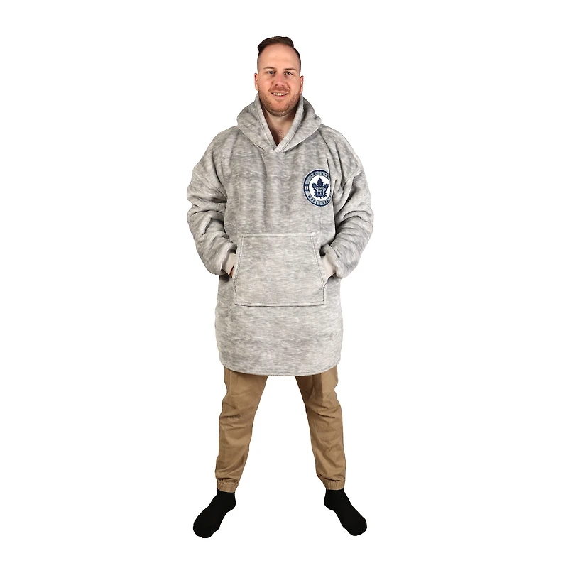 Gray Toronto Maple Leafs Game Time Hoodie Blanket