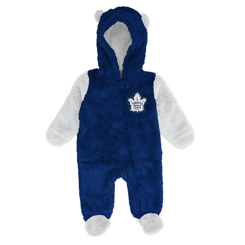 Grenouillère polaire bleue à fermeture éclair pour nourrissons et nouveau-nés Outerstuff, motif Maple Leafs de Toronto