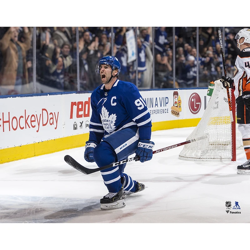 Photographie non signée de John Tavares, célébration du but gagnant en prolongation des Maple Leafs Toronto
