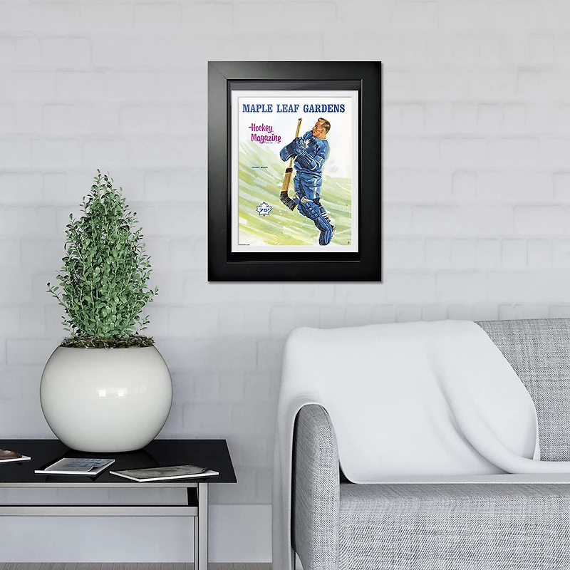 Johnny Bower Toronto Maple Leafs 1967 Maple Leaf Gardens - Couverture de programme encadrée 12'' x 16''