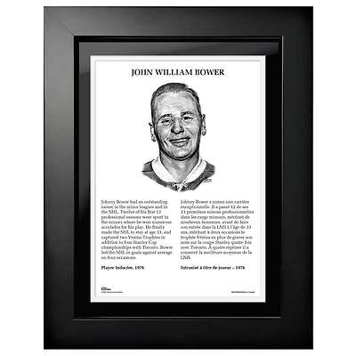 Johnny Bower Toronto Maple Leafs - Photo encadrée Legends Line 12 '' x 16 ''