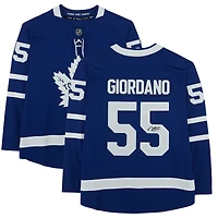 Maillot bleu autographié de Mark Giordano, des Maple Leafs de Toronto (Fanatics Breakaway)