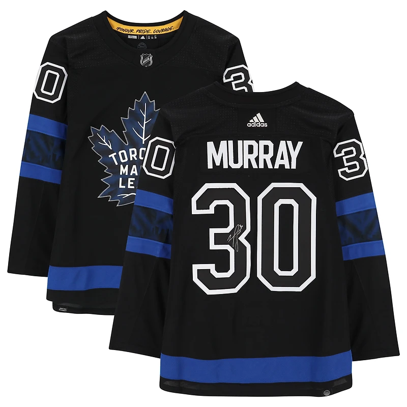 Maillot authentique noir dédicacé par Matt Murray des Maple Leafs de Toronto