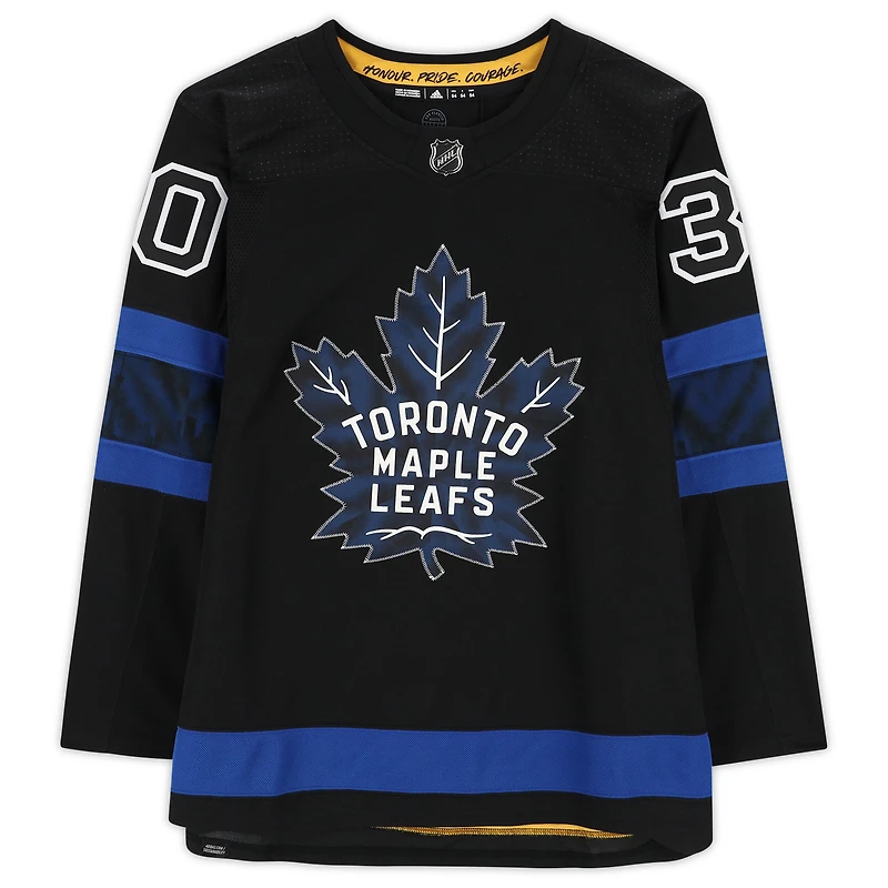 Maillot authentique noir dédicacé par Matt Murray des Maple Leafs de Toronto
