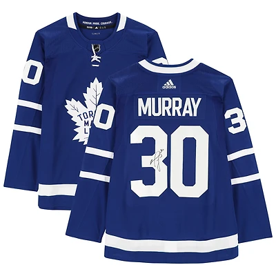 Maillot Adidas authentique bleu autographié par Matt Murray des Maple Leafs de Toronto