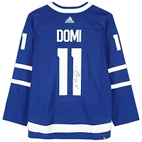 Maillot authentique adidas bleu autographié par Max Domi des Maple Leafs de Toronto