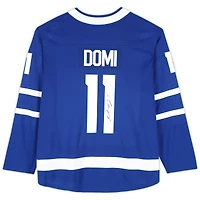 Maillot bleu autographié Fanatics Breakaway des Maple Leafs de Toronto de Max Domi