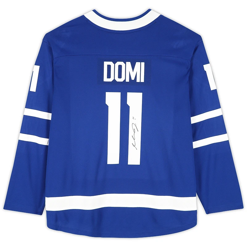 Maillot bleu autographié Fanatics Breakaway des Maple Leafs de Toronto de Max Domi