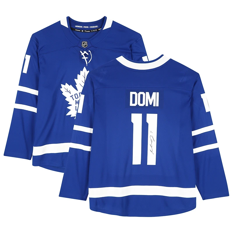 Maillot bleu autographié Fanatics Breakaway des Maple Leafs de Toronto de Max Domi