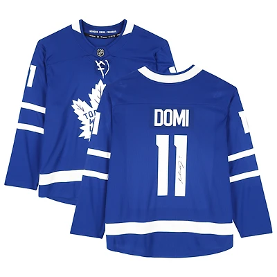 Maillot bleu autographié Fanatics Breakaway des Maple Leafs de Toronto de Max Domi