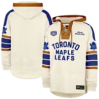 Men's '47  Cream Toronto Maple Leafs Old Time Hockey Lace-Up Pullover Hoodie