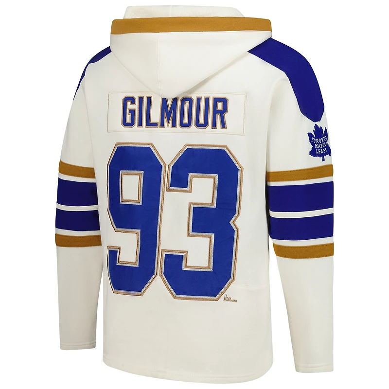 V111020 Cagoules de Hockey pour hommes avec lacets marque Doug Gilmour 47 Old Time SWTMENNUM HP509PMWHVT660673CL #4