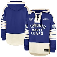 Men's '47  Royal/Cream Toronto Maple Leafs Old Time Hockey Lace-Up Pullover Hoodie