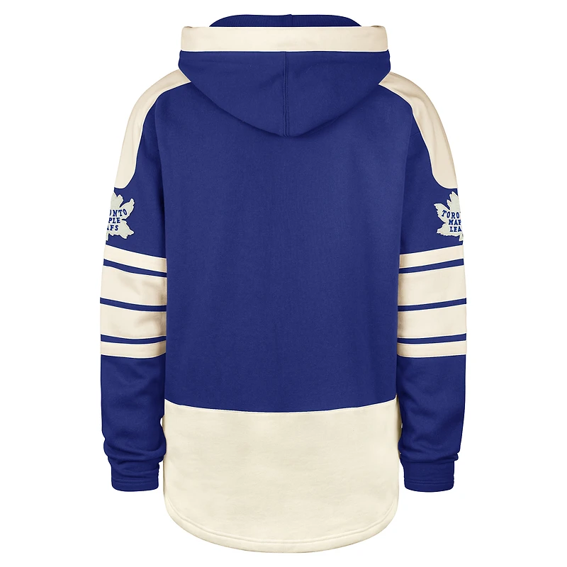 Men's '47 Royal/Cream Toronto Maple Leafs Old Time Hockey Lace-Up Pullover Hoodie