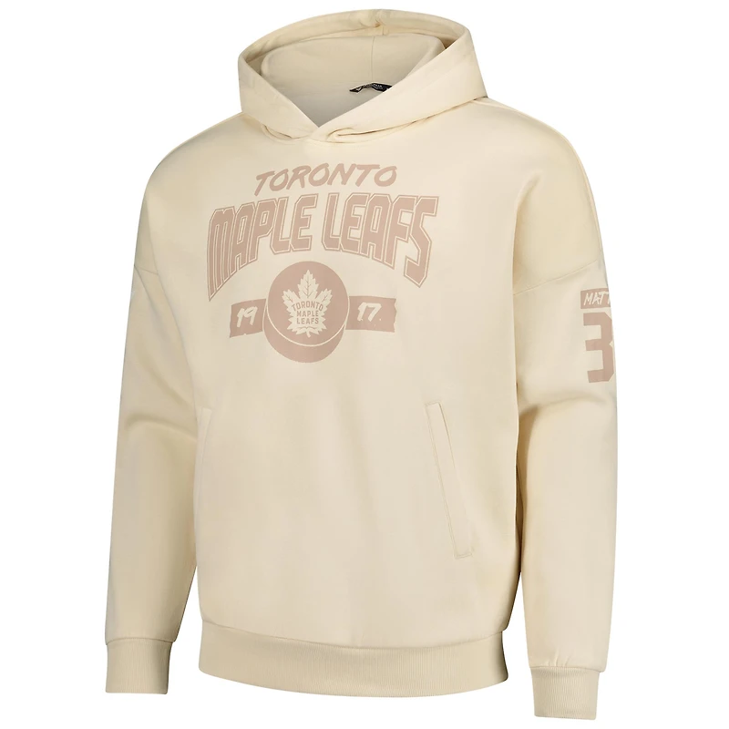 Sweat à capuche kaki Auston Matthews pour homme avec nom et numéro des Maple Leafs de Toronto
