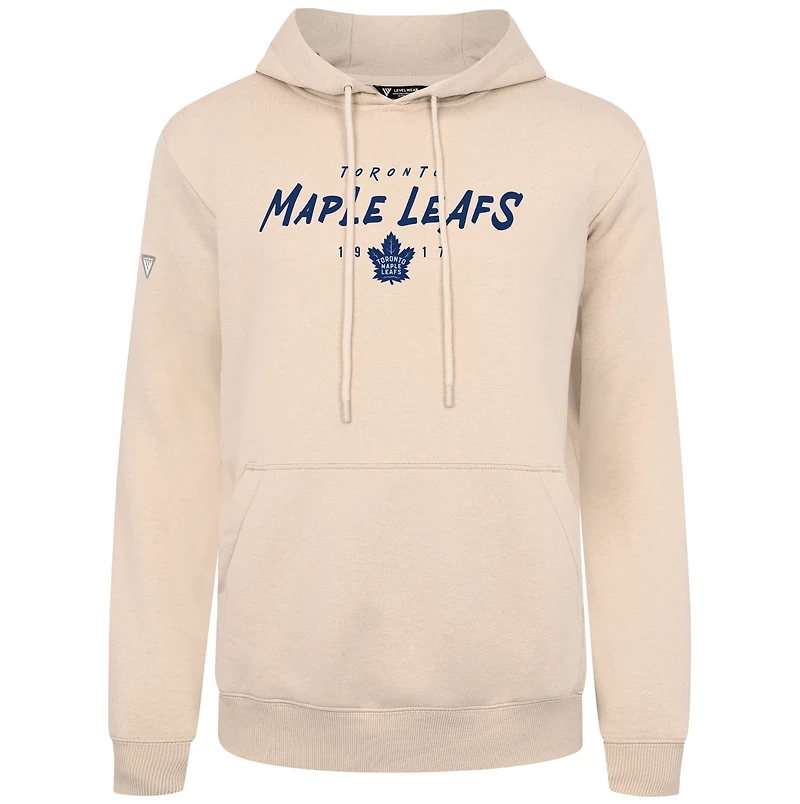 Sweat à capuche crème Levelwear pour homme, motif Maple Leafs de Toronto, rayé sur le podium