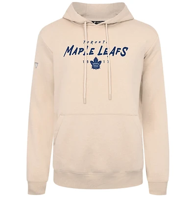 Men's Levelwear  Cream Toronto Maple Leafs Scratched Podium Pullover Hoodie