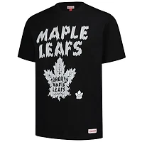 T-shirt oversize bouffant noir pour homme des Maple Leafs de Toronto Mitchell & Ness