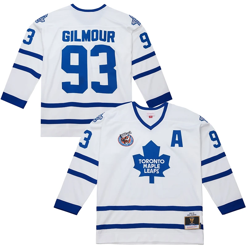 Maillot de jeu puissance Mitchell & Ness Doug Gilmour blanc des Maple Leafs Toronto 1992/93 pour homme