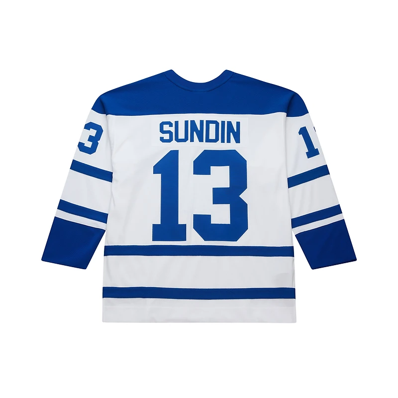 Maillot de jeu puissance Mitchell & Ness Mats Sundin blanc des Maple Leafs Toronto 2001/02 pour homme