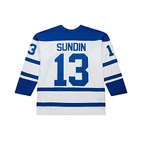 Maillot de jeu puissance Mitchell & Ness Mats Sundin blanc des Maple Leafs Toronto 2001/02 pour homme