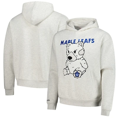 Sweat à capuche en peluche pour homme Mitchell & Ness Oatmeal Toronto Maple Leafs