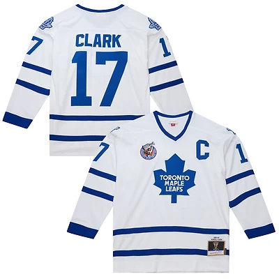 Maillot rétro Powerplay blanc Mitchell & Ness Wendel Clark des Maple Leafs de Toronto 1992/93 pour homme
