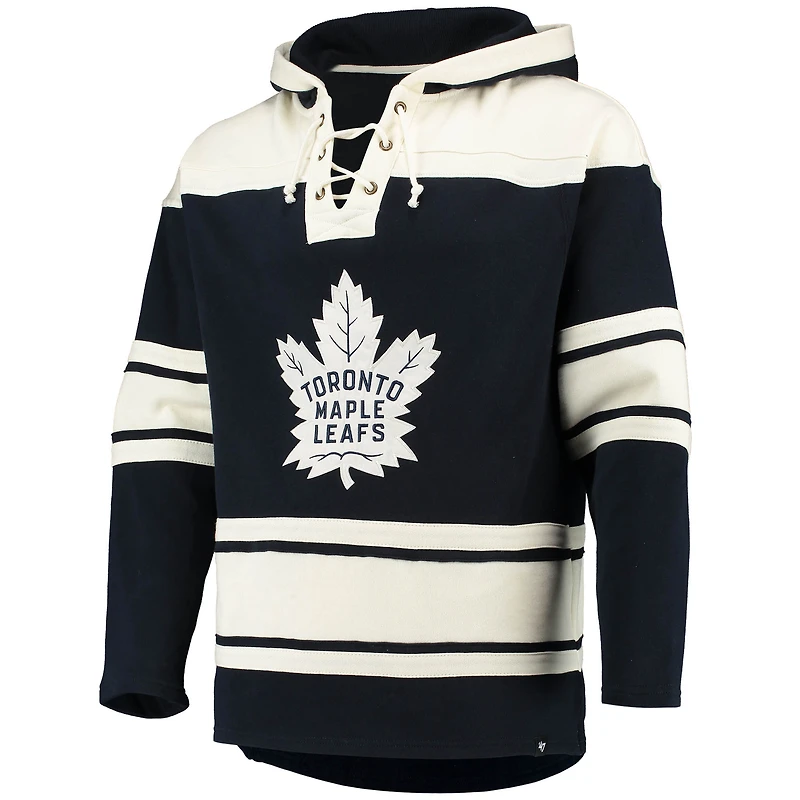 Sweat à capuche bleu Auston Matthews '47 pour homme, avec nom et numéro de joueur des Maple Leafs Toronto, lacets