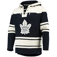 Sweat à capuche bleu Auston Matthews '47 pour homme, avec nom et numéro de joueur des Maple Leafs Toronto, lacets