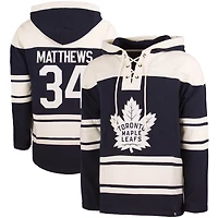 Chandail à capuchon avec numéro et nom du joueur des Maple Leafs de Toronto '47 Auston Matthews Navy pour homme