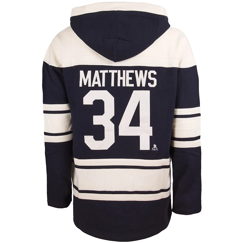 Men's '47 Auston Matthews Navy Toronto Maple Leafs Lacer Player Name & Number Pullover Hoodie