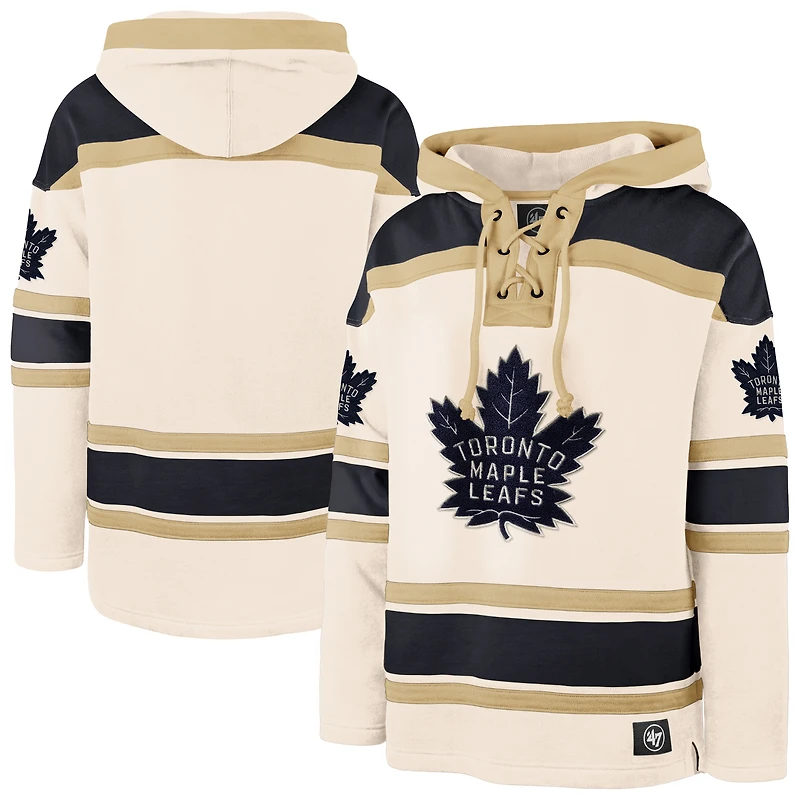 Men's '47 Cream Toronto Maple Leafs Superior Lacer Pullover Hoodie