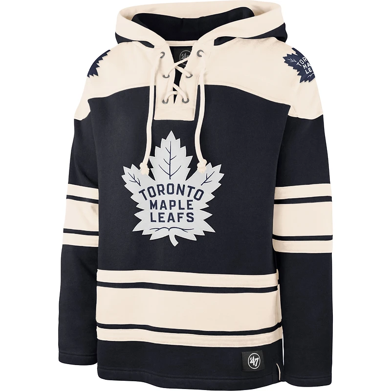 Chandail à capuchon supérieur Lacer des Maple Leafs de Toronto '47 bleu marine/crème pour homme