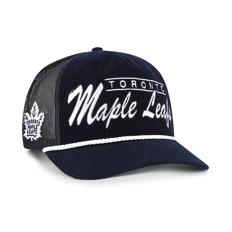 Men's '47 Navy Toronto Maple Leafs Double Header Mesh Hitch Adjustable Hat