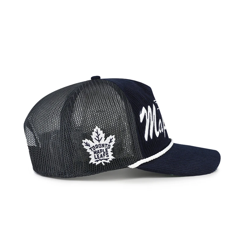 Men's '47  Navy Toronto Maple Leafs Double Header Mesh Hitch Adjustable Hat
