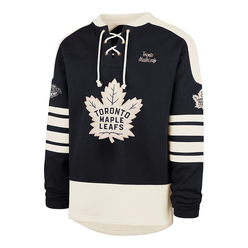 Men's '47  Navy Toronto Maple Leafs Golden Age Sweep Check Eternal Lacer Hoodie