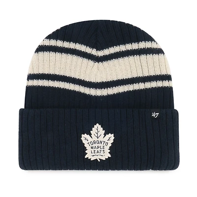Men's '47  Navy Toronto Maple Leafs Harbor Stripe Cuffed Knit Hat