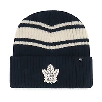 Bonnet tricoté à revers rayé marine '47' des Maple Leafs de Toronto