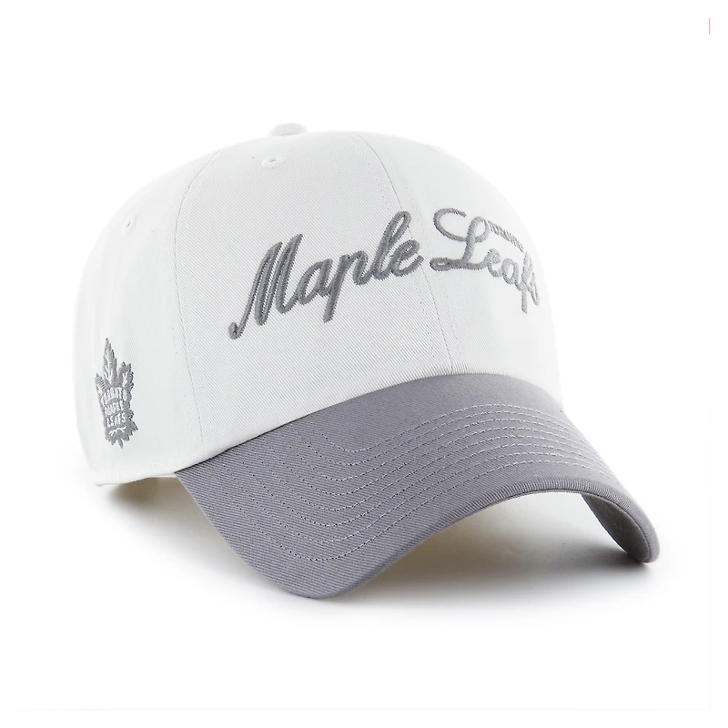 Men's '47 White/Gray Toronto Maple Leafs Foundational Two-Toned Clean Up Adjustable Hat