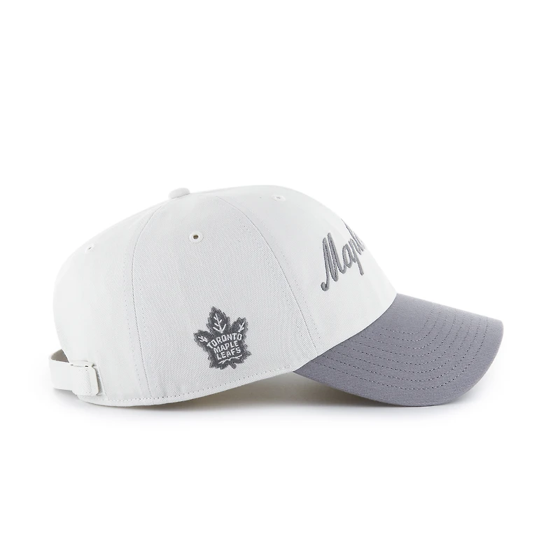 Men's '47 White/Gray Toronto Maple Leafs Foundational Two-Toned Clean Up Adjustable Hat