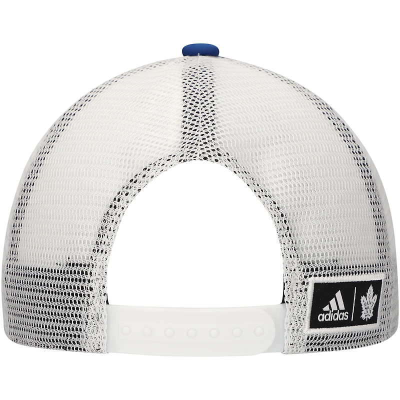 Men's adidas Blue/White Toronto Maple Leafs Team Plate Trucker Snapback Hat