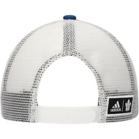 Men's adidas Blue/White Toronto Maple Leafs Team Plate Trucker Snapback Hat