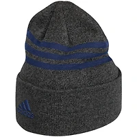 Men's adidas Charcoal Toronto Maple Leafs Three Stripe - Cuffed Knit Hat