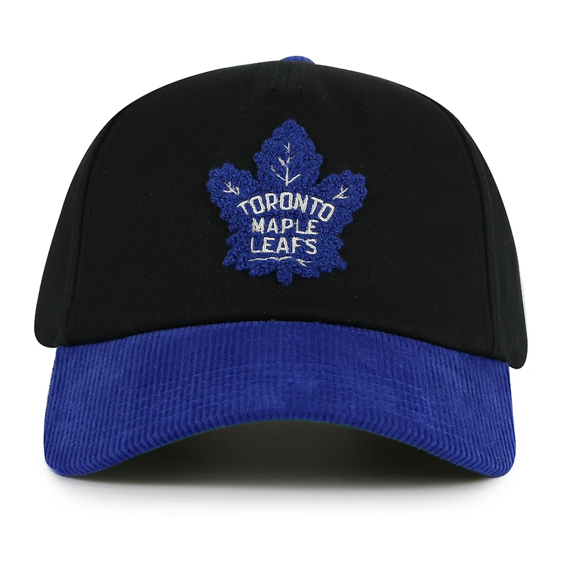 Casquette ajustable Burnett noire/bleue pour homme des Maple Leafs de Toronto American Needle